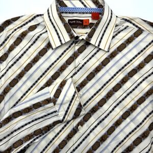 Nyne Men's‎ Long Sleeve Button Up Multicolor Paisley Western XL Casual Shirt